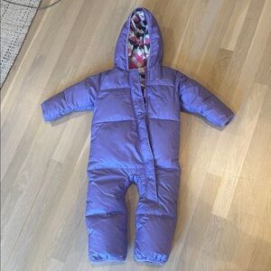 Kids Purple Hooded Snowsuit
